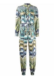 Chufy patterned belted jumpsuit - Verde