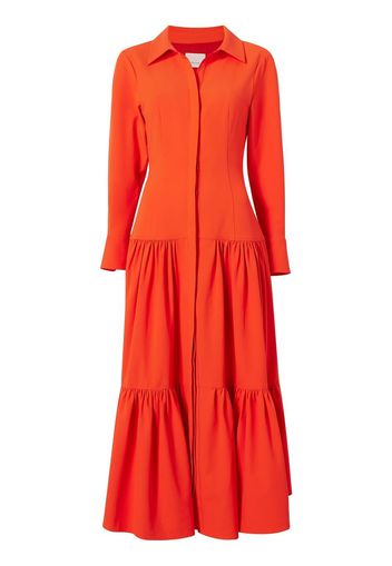 Cinq A Sept button-up long sleeve tiered dress - Arancione