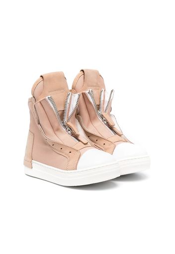 Cinzia Araia Kids front zip high-top sneakers - Rosa