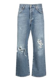 Citizens of Humanity Jeans crop con effetto vissuto - Blu