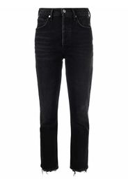 Citizens of Humanity Jolene frayed high-rise jeans - Nero