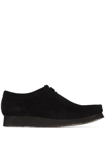 Black wallabee suede shoes