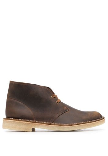 Clarks Originals Beeswax-coated leather ankle boots - Marrone