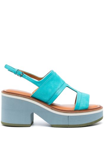 Clergerie 80mm leather platform sandals - Blu