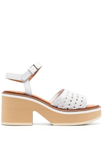 Clergerie woven-design platform sandals - Bianco