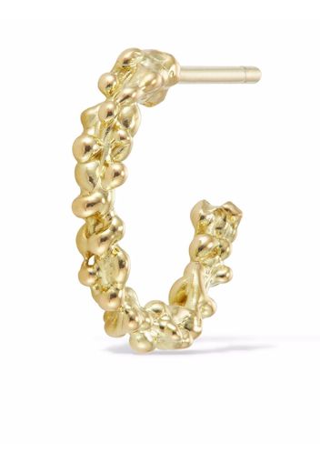 CLIO SASKIA 18kt yellow gold Seaweed Caviar hoop single earring - Oro