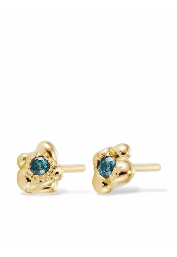 CLIO SASKIA 18kt yellow gold Seaweed Tidbit sapphire stud earrings - Oro