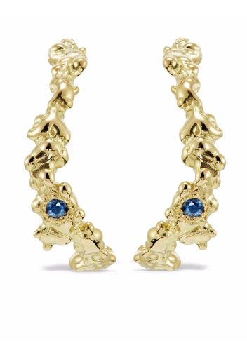 CLIO SASKIA 18kt yellow gold Seaweed sapphire hoop earrings - Oro