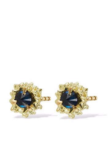 CLIO SASKIA 18kt yellow gold Urchin sapphire stud earrings - Oro