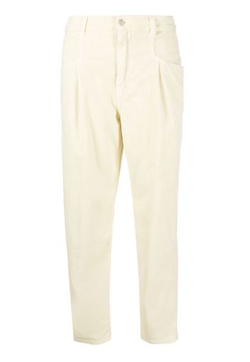 Closed high-waist tapered trousers - Bianco