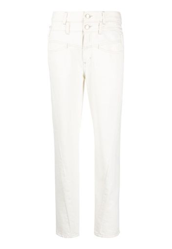 Closed high-waisted straight-leg jeans - Bianco