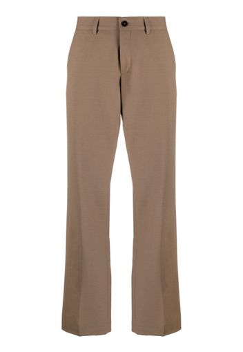 Closed straight-leg mid-rise trousers - Marrone