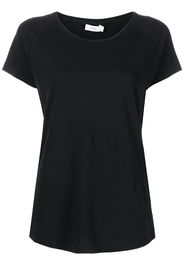 Closed round neck cotton T-shirt - Nero