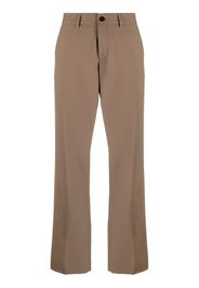 Closed straight-leg mid-rise trousers - Marrone