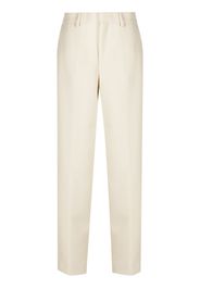 Closed satin-finish tailored trousers - Toni neutri