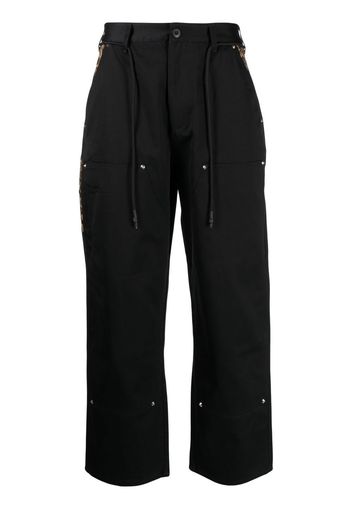 CLOT Carpenter leopard-print trim trousers - Nero