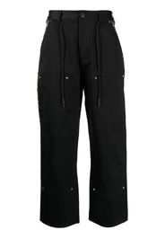 CLOT Carpenter leopard-print trim trousers - Nero