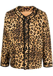 CLOT leopard-print button-front cardigan - Marrone