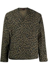 CLOT leopard-print cotton-blend kimono - Toni neutri