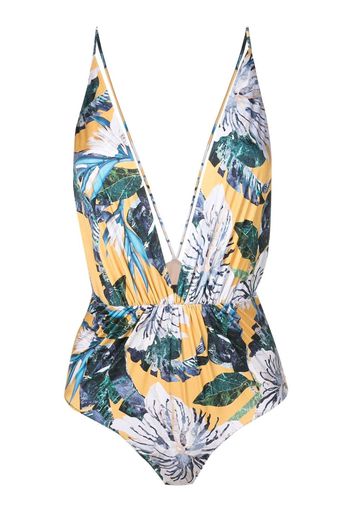 Clube Bossa Costume intero Clavert a fiori - Blu