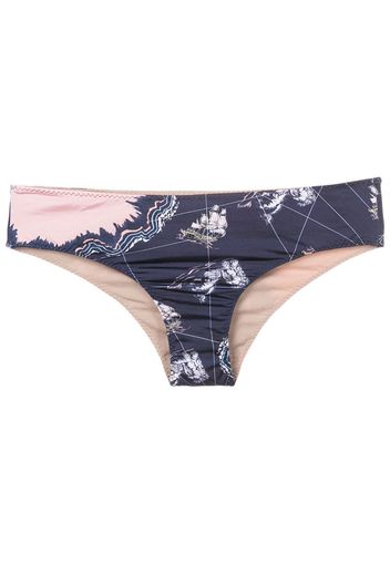 Clube Bossa Slip bikini Niarchos con stampa grafica - Blu