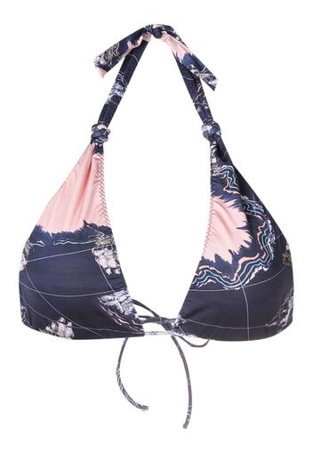 Clube Bossa Top bikini con ricamo - Blu