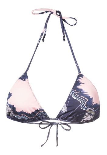 Clube Bossa Top bikini con stampa astratta - Blu