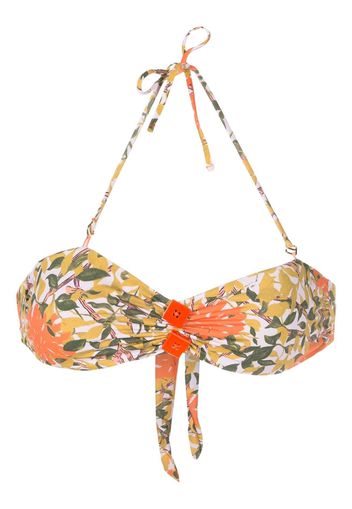Clube Bossa Top bikini a fiori con scollo all'americana - Arancione