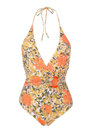 Clube Bossa Costume intero a fiori con scollo all'americana - Arancione