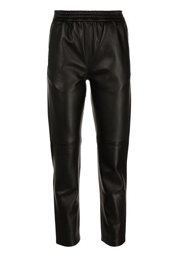 Co elasticated leather trousers - Marrone