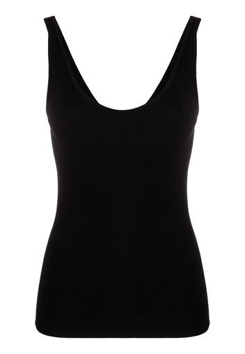 Co ribbed scoop-neck top - Nero