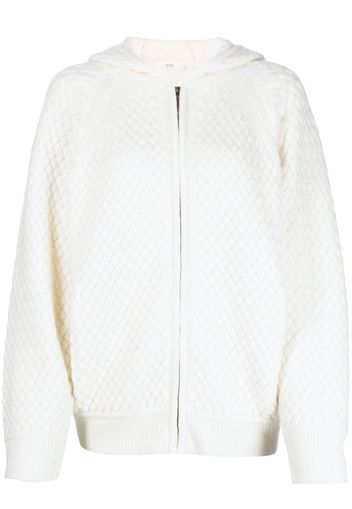 Co interwoven zipped cashmere jumper - Bianco