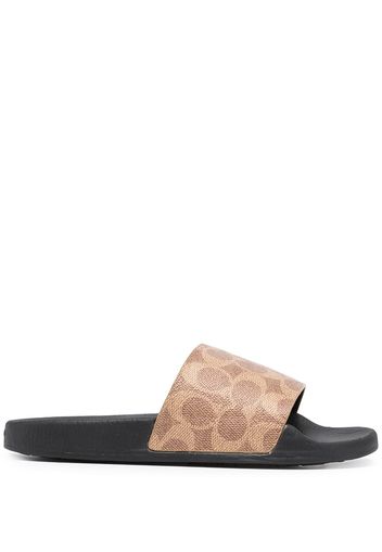 Coach monogram-print pool slides - Nero