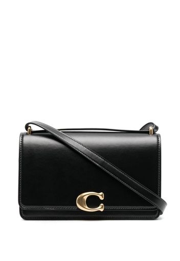 Coach logo-plaque leather shoulder bag - Nero