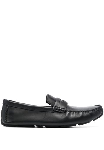 Coach logo-plaque leather loafers - Nero