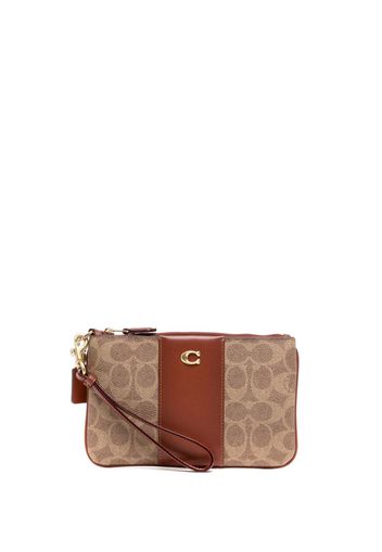 Coach monogram-pattern logo-plaque wallet - Marrone