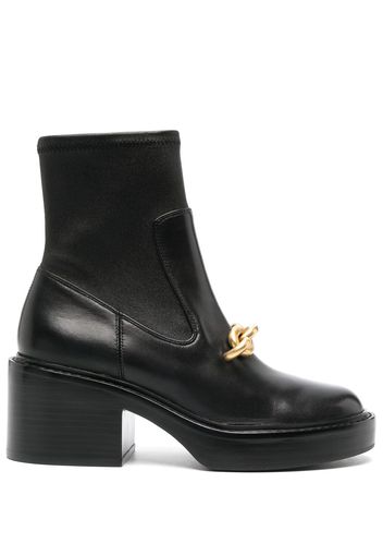 Coach 75mm chain-link detailing leather boots - Nero