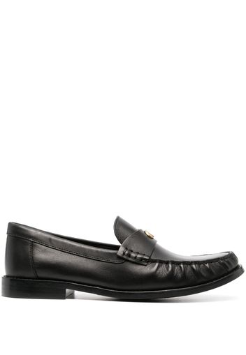 Coach logo-plaque leather loafers - Nero