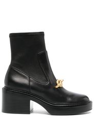 Coach 75mm chain-link detailing leather boots - Nero