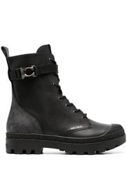 Coach logo-plaque leather ankle boots - Nero