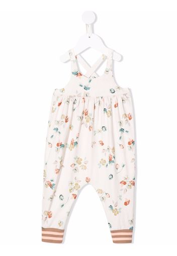 COCO AU LAIT organic cotton floral-print dungarees - Rosa