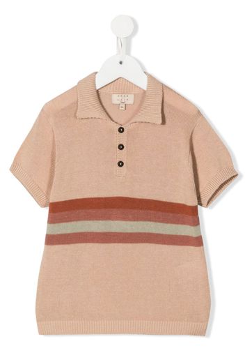 COCO AU LAIT striped knitted polo shirt - Toni neutri