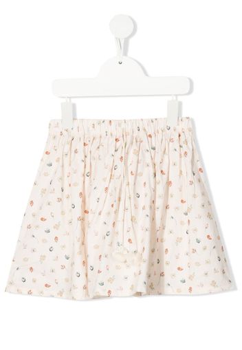 COCO AU LAIT floral-print cotton mini skirt - Toni neutri