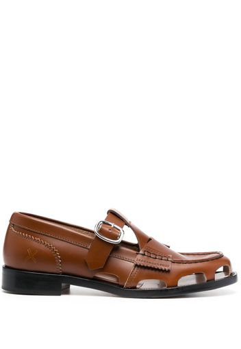 college cut-out calf-leather loafers - Marrone