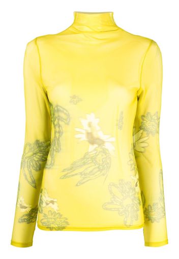 Collina Strada lace-embroidered long-sleeve top - Verde