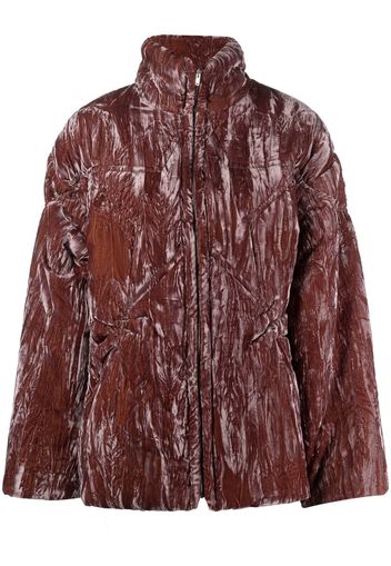 Collina Strada Star crushed-velvet puffer jacket - Marrone