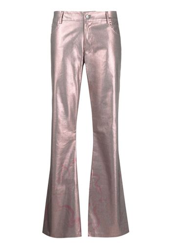 Collina Strada Pantaloni svasati metallizzati - Rosa