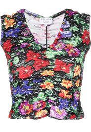 Collina Strada floral-print ruched vest top - Nero