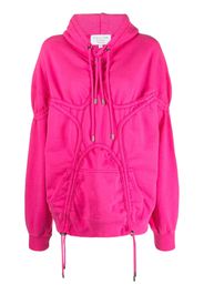 Collina Strada star-appliqué ruched cotton hoodie - Rosa