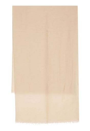 Colombo twill-weave frayed cashmere-silk scarf - Toni neutri